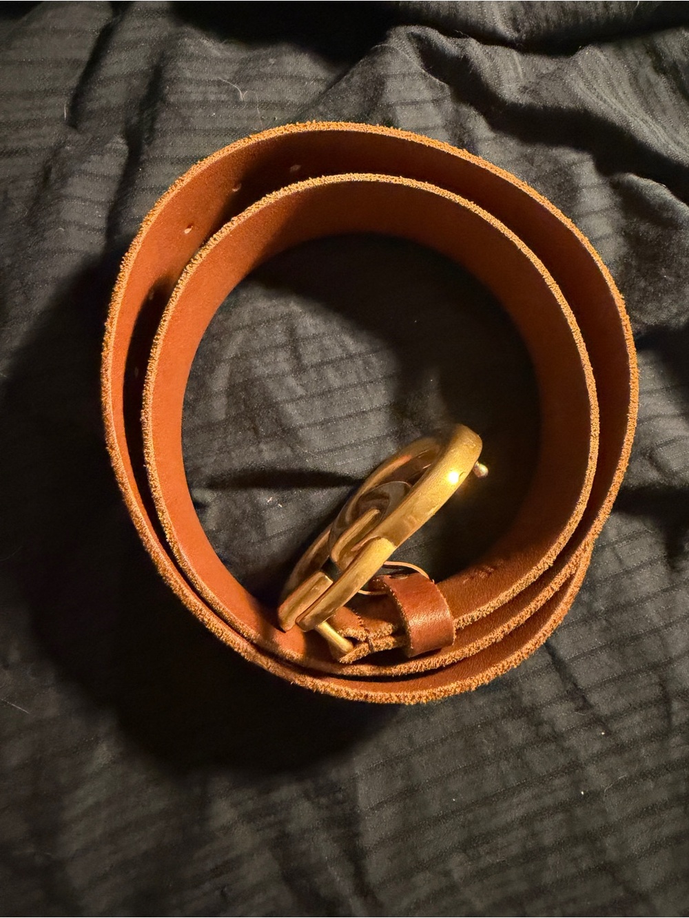 Gucci Suede Belt in Cognac with Gold Double-G Buckle - Picture 2 of 15